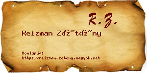 Reizman Zétény névjegykártya